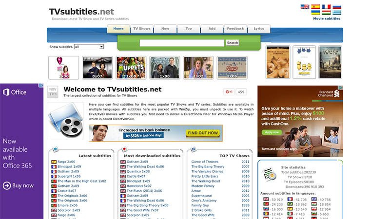 TVsubtitles.net, En İyi 10 Ücretsiz Altyazı İndirme Sitesi..