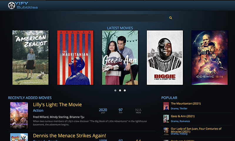 Yify Subtitles: YIFY Torrent'lerin Resmi Altyazı Kaynağı, En İyi 10 Ücretsiz Altyazı İndirme Sitesi..